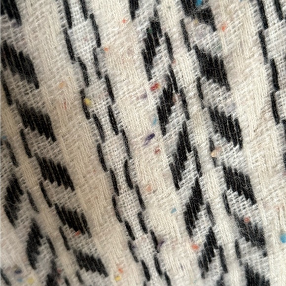 Striped Black and White Knit Poncho - Picture 3 of 5